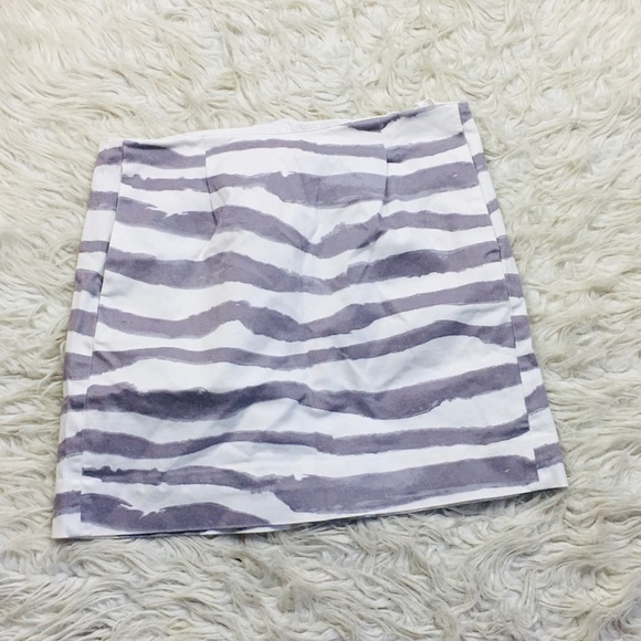J. Crew Gray Zebra Striped Mini Skirt Size 0 - Picture 4 of 10